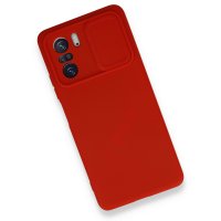 Newface Xiaomi Poco F3 Kılıf Color Lens Silikon - Kırmızı