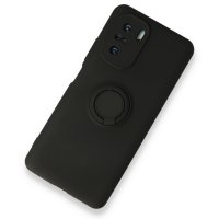 Newface Xiaomi Poco F3 Kılıf Viktor Yüzüklü Silikon - Siyah