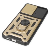 Newface Xiaomi Poco M4 Pro 4G Kılıf Pars Lens Yüzüklü Silikon - Gold