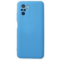 Newface Xiaomi Poco M5s Kılıf Nano içi Kadife Silikon - Mavi