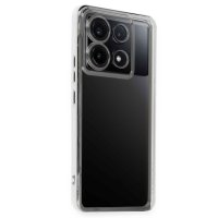 Newface Xiaomi Poco M6 Pro 4G Kılıf Razer Lensli Silikon - Gümüş
