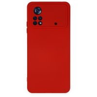 Newface Xiaomi Poco X4 Pro 5G Kılıf Nano içi Kadife  Silikon - Kırmızı