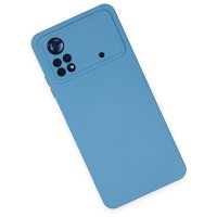 Newface Xiaomi Poco X4 Pro 5G Kılıf Nano içi Kadife  Silikon - Mavi