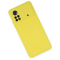 Newface Xiaomi Poco X4 Pro 5G Kılıf Nano içi Kadife Silikon - Sarı