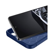 Newface Xiaomi Poco X5 5G Kılıf Auto Focus Karbon Kapak - Lacivert