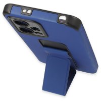 Newface Xiaomi Poco X5 5G Kılıf Mega Standlı Silikon - Mavi