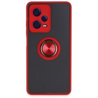 Newface Xiaomi Poco X5 5G Kılıf Montreal Yüzüklü Silikon Kapak - Kırmızı