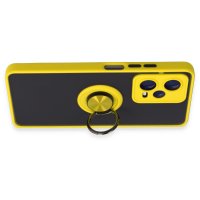 Newface Xiaomi Poco X5 5G Kılıf Montreal Yüzüklü Silikon Kapak - Sarı