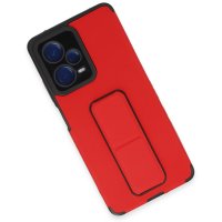 Newface Xiaomi Poco X5 Pro 5G Kılıf Mega Standlı Silikon - Kırmızı