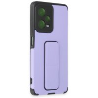 Newface Xiaomi Poco X5 Pro 5G Kılıf Mega Standlı Silikon - Lila