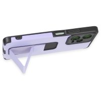 Newface Xiaomi Poco X5 Pro 5G Kılıf Mega Standlı Silikon - Lila