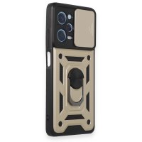 Newface Xiaomi Poco X5 Pro 5G Kılıf Pars Lens Yüzüklü Silikon - Gold