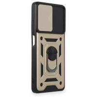 Newface Xiaomi Poco X5 Pro 5G Kılıf Pars Lens Yüzüklü Silikon - Gold