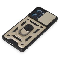 Newface Xiaomi Poco X5 Pro 5G Kılıf Pars Lens Yüzüklü Silikon - Gold