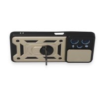 Newface Xiaomi Poco X5 Pro 5G Kılıf Pars Lens Yüzüklü Silikon - Gold