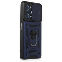 Newface Xiaomi Poco X5 Pro 5G Kılıf Pars Lens Yüzüklü Silikon - Lacivert