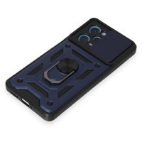 Newface Xiaomi Poco X5 Pro 5G Kılıf Pars Lens Yüzüklü Silikon - Lacivert