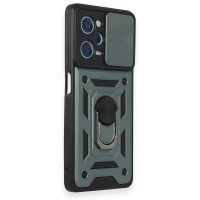 Newface Xiaomi Poco X5 Pro 5G Kılıf Pars Lens Yüzüklü Silikon - Yeşil