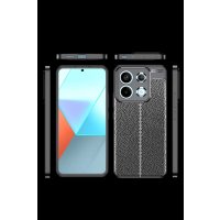 Newface Xiaomi Poco X6 Kılıf Focus Derili Silikon - Siyah