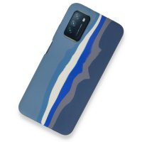 Newface Xiaomi Pocophone M3 Kılıf Ebruli Lansman Silikon - Mavi-Gri
