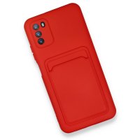 Newface Xiaomi Pocophone M3 Kılıf Kelvin Kartvizitli Silikon - Kırmızı