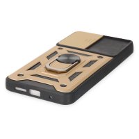 Newface Xiaomi Pocophone M3 Kılıf Pars Lens Yüzüklü Silikon - Gold
