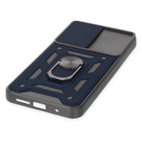 Newface Xiaomi Pocophone M3 Kılıf Pars Lens Yüzüklü Silikon - Lacivert