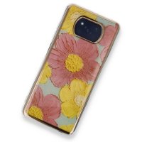 Newface Xiaomi Pocophone X3 Kılıf Çiçekli Silikon - Pembe