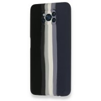 Newface Xiaomi Pocophone X3 Kılıf Ebruli Lansman Silikon - Siyah-Lacivert