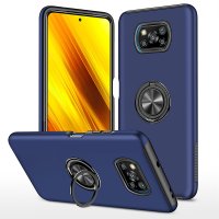 Newface Xiaomi Pocophone X3 Pro Kılıf Elit Yüzüklü Kapak - Lacivert