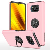 Newface Xiaomi Pocophone X3 Kılıf Elit Yüzüklü Kapak - Pembe