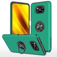 Newface Xiaomi Pocophone X3 Pro Kılıf Elit Yüzüklü Kapak - Yeşil