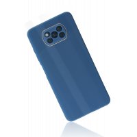 Newface Xiaomi Pocophone X3 Kılıf Glass Kapak - Mavi