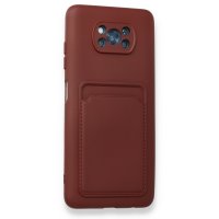 Newface Xiaomi Pocophone X3 Pro Kılıf Kelvin Kartvizitli Silikon - Bordo