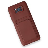 Newface Xiaomi Pocophone X3 Pro Kılıf Kelvin Kartvizitli Silikon - Bordo