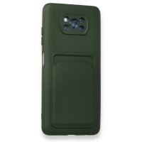 Newface Xiaomi Pocophone X3 Kılıf Kelvin Kartvizitli Silikon - Koyu Yeşil