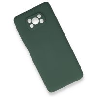 Newface Xiaomi Pocophone X3 Pro Kılıf Nano içi Kadife  Silikon - Koyu Yeşil