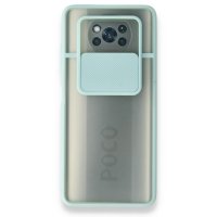 Newface Xiaomi Pocophone X3 Pro Kılıf Palm Buzlu Kamera Sürgülü Silikon - Turkuaz