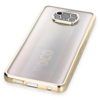 Newface Xiaomi Pocophone X3 Pro Kılıf Razer Lensli Silikon - Gold