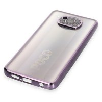 Newface Xiaomi Pocophone X3 Pro Kılıf Razer Lensli Silikon - Mor