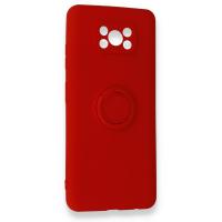 Newface Xiaomi Pocophone X3 Kılıf Viktor Yüzüklü Silikon - Kırmızı