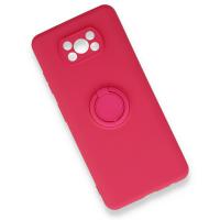 Newface Xiaomi Pocophone X3 Kılıf Viktor Yüzüklü Silikon - Pembe