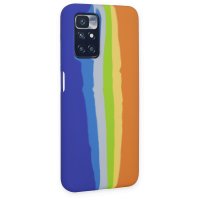 Newface Xiaomi Redmi 10 2022 Kılıf Ebruli Lansman Silikon - Mavi-Turuncu