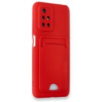 Newface Xiaomi Redmi 10 2022 Kılıf Kelvin Kartvizitli Silikon - Kırmızı