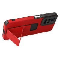 Newface Xiaomi Redmi 10 2022 Kılıf Mega Standlı Silikon - Kırmızı