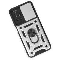 Newface Xiaomi Redmi 10 2022 Kılıf Pars Lens Yüzüklü Silikon - Gümüş