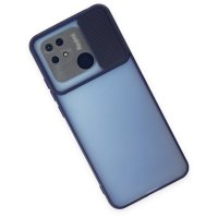 Newface Xiaomi Poco C40 Kılıf Palm Buzlu Kamera Sürgülü Silikon - Lacivert