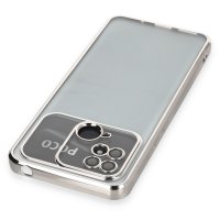 Newface Xiaomi Redmi 10C Kılıf Razer Lensli Silikon - Gümüş