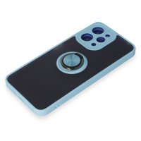 Newface Xiaomi Redmi 12 Kılıf Montreal Yüzüklü Silikon Kapak - Buz Mavi