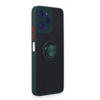 Newface Xiaomi Redmi 12 Kılıf Montreal Yüzüklü Silikon Kapak - Yeşil